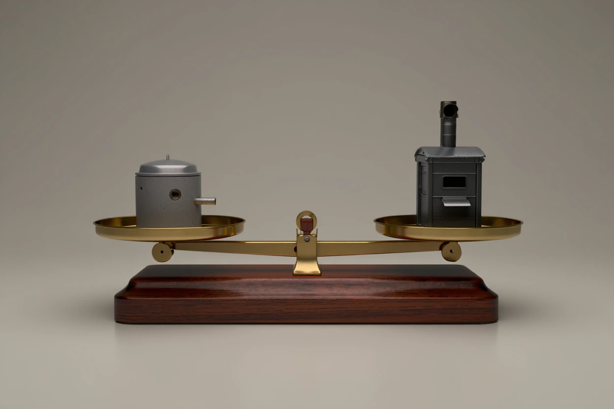 Concept image illustrating cost comparison between biodigesters and incinerators