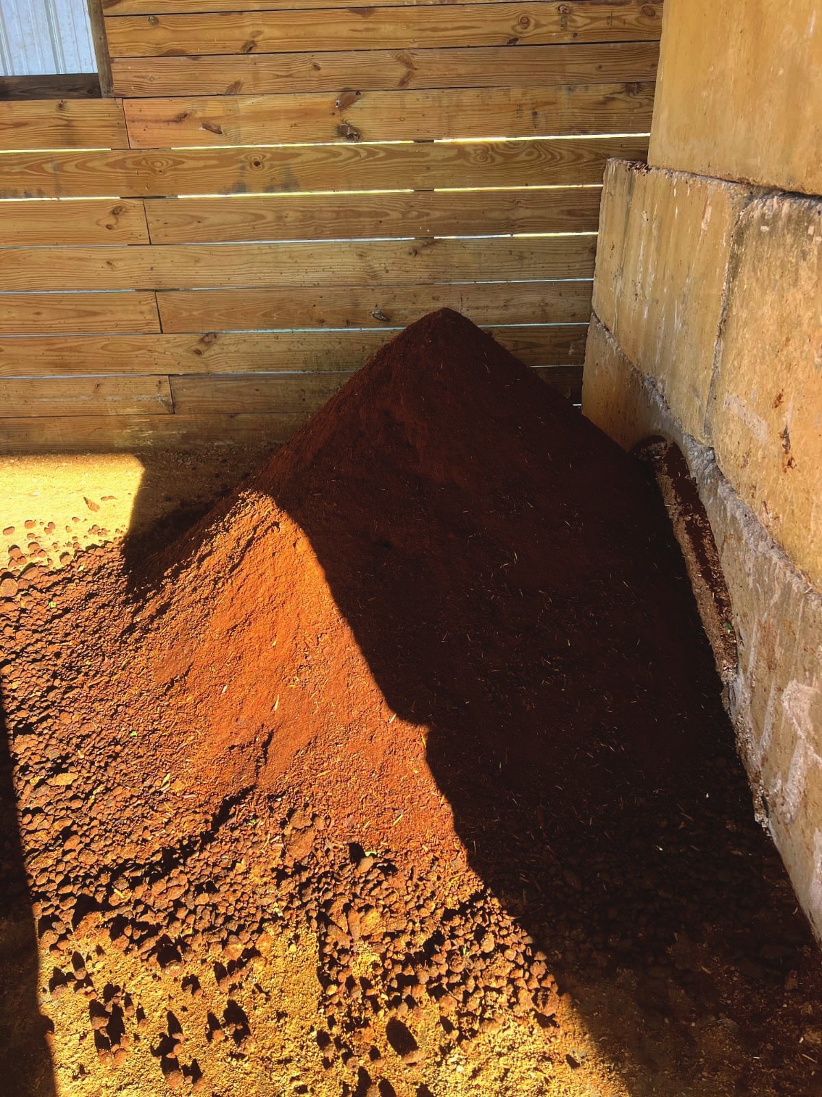 Sample of dry material after processing in the BioRoter dehydrator